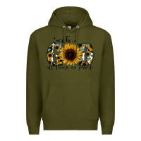 Army Green with god all things are possible sunflower Premium Hoodie - Jasminsmagicworld