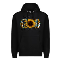 Black with god all things are possible sunflower Premium Hoodie - Jasminsmagicworld