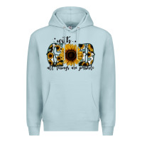 Blue Mist with god all things are possible sunflower Premium Hoodie - Jasminsmagicworld