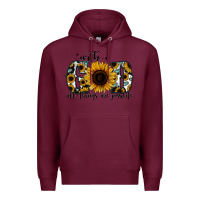 Burgundy with god all things are possible sunflower Premium Hoodie - Jasminsmagicworld