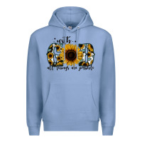 Colony Blue with god all things are possible sunflower Premium Hoodie - Jasminsmagicworld