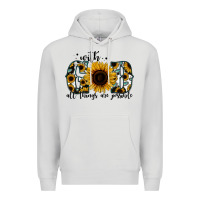 Dove Grey with god all things are possible sunflower Premium Hoodie - Jasminsmagicworld