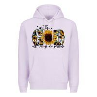 Lilac with god all things are possible sunflower Premium Hoodie - Jasminsmagicworld