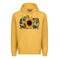 Mustard with god all things are possible sunflower Premium Hoodie - Jasminsmagicworld