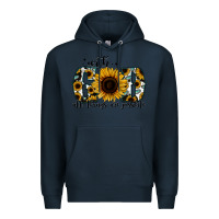 Navy with god all things are possible sunflower Premium Hoodie - Jasminsmagicworld