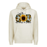 Oatmeal Heather with god all things are possible sunflower Premium Hoodie - Jasminsmagicworld