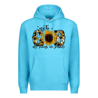 Ocean Blue with god all things are possible sunflower Premium Hoodie - Jasminsmagicworld
