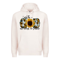 Pale Pink with god all things are possible sunflower Premium Hoodie - Jasminsmagicworld