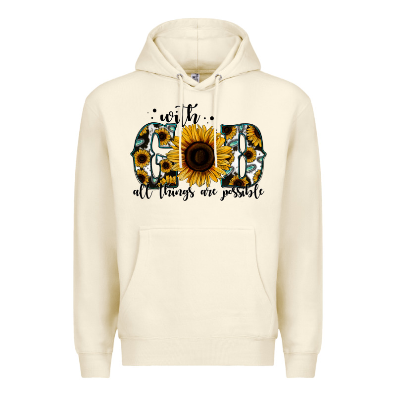 With God All Things Are Possible Sunflower Premium Hoodie by Jasminsmagicworld | Teevron