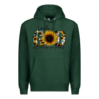 Sports Green with god all things are possible sunflower Premium Hoodie - Jasminsmagicworld