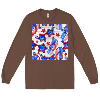 Chestnut 4th of july flip flops seamless pattern Long Sleeve Tee - BundleAndBundleShop
