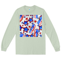 Matcha 4th of july flip flops seamless pattern Long Sleeve Tee - BundleAndBundleShop