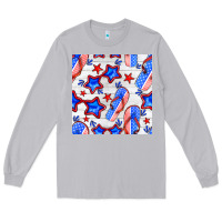 Moon Dust 4th of july flip flops seamless pattern Long Sleeve Tee - BundleAndBundleShop