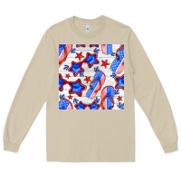 Mushroom 4th of july flip flops seamless pattern Long Sleeve Tee - BundleAndBundleShop