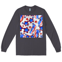 Smoke 4th of july flip flops seamless pattern Long Sleeve Tee - BundleAndBundleShop