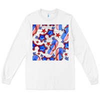 White 4th of july flip flops seamless pattern Long Sleeve Tee - BundleAndBundleShop