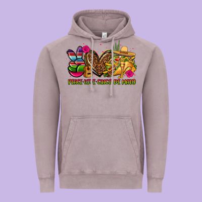 Peace Love Cinco De Mayo Vintage Hoodie Designed By Cts Tumbler Store
