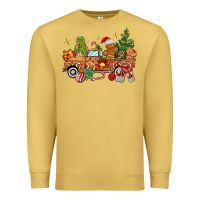 Antique Gold christmas gingerbread truck Premium Sweatshirt - MaliasSmallBusiness