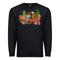 Black christmas gingerbread truck Premium Sweatshirt - MaliasSmallBusiness