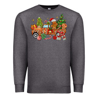 Charcoal Heather christmas gingerbread truck Premium Sweatshirt - MaliasSmallBusiness