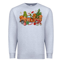 Heather Grey christmas gingerbread truck Premium Sweatshirt - MaliasSmallBusiness