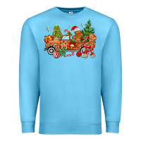 Ocean Blue christmas gingerbread truck Premium Sweatshirt - MaliasSmallBusiness