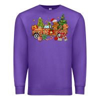 Purple christmas gingerbread truck Premium Sweatshirt - MaliasSmallBusiness