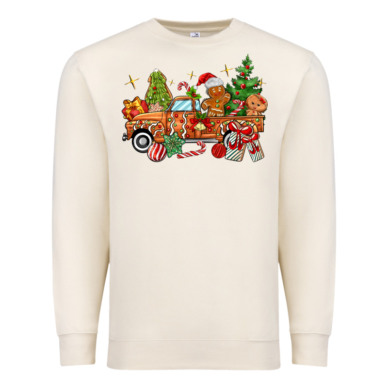 Christmas Gingerbread Truck Premium Sweatshirt by MaliasSmallBusiness | Teevron
