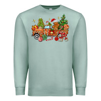 Seafoam christmas gingerbread truck Premium Sweatshirt - MaliasSmallBusiness