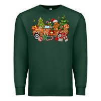 Sports Green christmas gingerbread truck Premium Sweatshirt - MaliasSmallBusiness