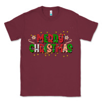 Burgundy festive merry christmas greeting Classic Tee - CowhideDigitalArt