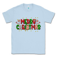 Dusty Blue festive merry christmas greeting Classic Tee - CowhideDigitalArt