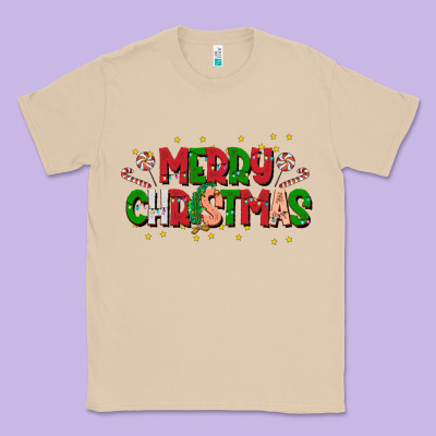 Festive Merry Christmas Greeting Classic Tee Designed By Cowhidedigitalart