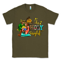 Army Green oh holy night with sunflower and cross Classic Tee - AdoDesignShop