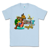 Dusty Blue oh holy night with sunflower and cross Classic Tee - AdoDesignShop