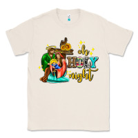 Natural oh holy night with sunflower and cross Classic Tee - AdoDesignShop