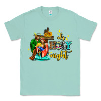 Seafoam oh holy night with sunflower and cross Classic Tee - AdoDesignShop