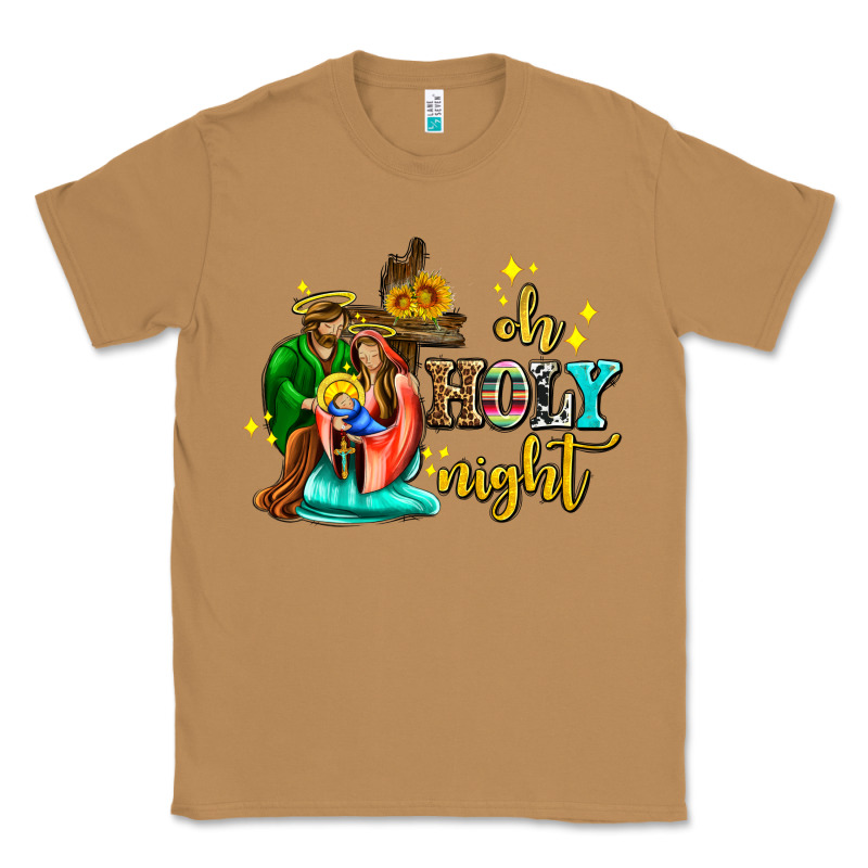 Oh Holy Night With Sunflower And Cross Classic Tee by AdoDesignShop | Teevron
