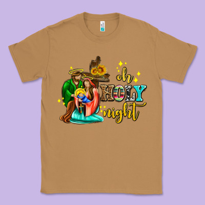 Oh Holy Night With Sunflower And Cross Classic Tee Designed By Adodesignshop