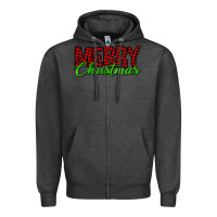 Charcoal Heather merry christmas tartan Zipper Hoodie - Jasminsmagicworld
