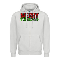 Dove Grey merry christmas tartan Zipper Hoodie - Jasminsmagicworld