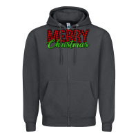 Smoke merry christmas tartan Zipper Hoodie - Jasminsmagicworld
