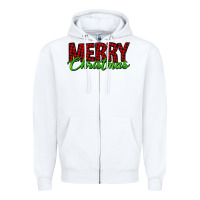 White merry christmas tartan Zipper Hoodie - Jasminsmagicworld