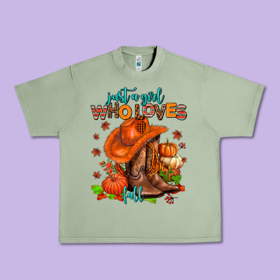 Jusr A Girl Who Loves Fall  Cowgirl Urban Heavy Tee Designed By Adodesignshop