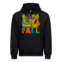 Black Hello Fall Urban Hoodie - NancyCooperArtShop