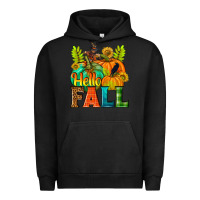 Pigment Black Hello Fall Urban Hoodie - NancyCooperArtShop