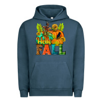 Pigment Midnight Navy Hello Fall Urban Hoodie - NancyCooperArtShop