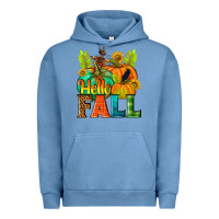 Pigment Pebble Blue Hello Fall Urban Hoodie - NancyCooperArtShop
