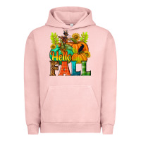 Pigment Salmon Hello Fall Urban Hoodie - NancyCooperArtShop