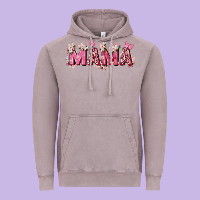 Pink Flowers Mama Vintage Hoodie Designed By Zillion Design Studio